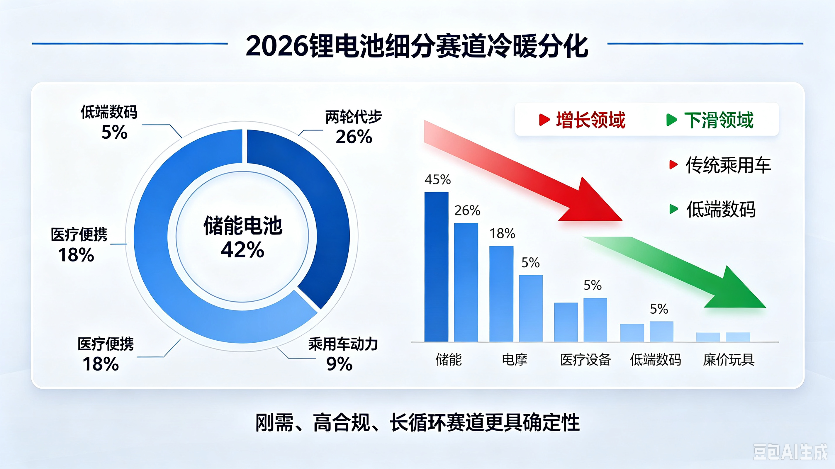 2026 锂电池细分赛道增长、下滑领域全